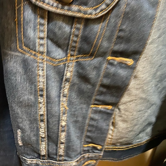 Sans Souci Cropped Denim Jacket Size L - Picture 2 of 4